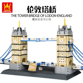 WANGE 969 adet Ünlü Mimari Yapı blok seti Köprü Modeli Yapı Taşı Tuğla Inşaat Tuğla DIY çocuk çocuk oyuncakları