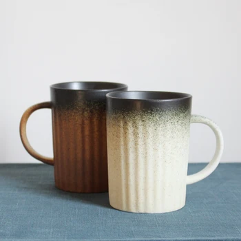 Vintage Seramik Kupa Kahve Fincanı Estetik Kullanımlık İskandinav Japon Çay Kahve Kupa Yaratıcı Tazas De Ceramica Creativas Sofra