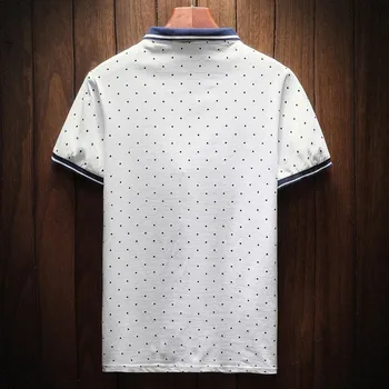 Moda Yeni Erkek Yaz Kısa Kollu Turn Down Yaka günlük t-Shirt Polka Dot İnce Streetwear Erkek Tees Üst Artı Boyutu M-4XL 0