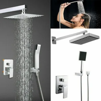 Yeni Banyo Paslanmaz Çelik Duş Seti Ev Küvet 2-way Yön Vana Yağmur Suyu Duş Bataryası Seti El Sprey Fırça