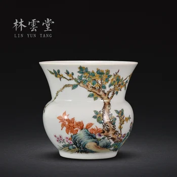 Kurbağa saray defne tozu renk cüruf kova çay cüruf kavanoz Jingdezhen el yapımı seramik çay töreni süsler