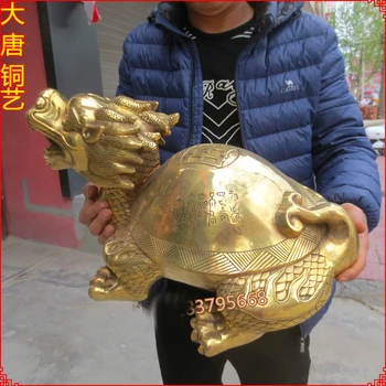49 CM Büyük-ev Sundurma lobi EN etkili Koruma Maskot gelişen ış Altın Ejderha Balık Arowana FENG SHUİ heykeli 0