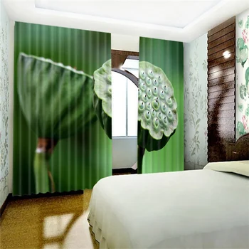 Özelleştirilmiş Lotus çiçek Lüks 3D pencere karartma perdesi Perdeler Oturma odası Yatak odası Otel duvar halısı Cortinas