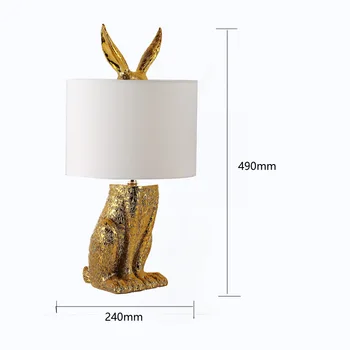 Iskandinav yaratıcı tavşan masa lambaları yatak odası için moda lüks altın başucu masa lambası kişilik basit ev dekorasyon