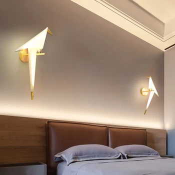 Modern ışık lüks LED duvar lambası Küçük kuş 110 V 220 V braketi ışık başucu yatak odası oturma odası loft dekorasyon fikstür