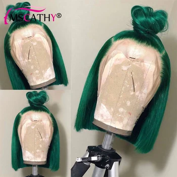 Düz Dantel ön peruk Yeşil 613 # Renkli HD sırma ön peruk İnsan Saç Peruk Doğal Saç Çizgisi Tarzı Peruk Kadınlar Için İnsan Saç