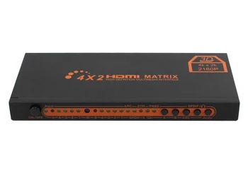 Hifi 4x2 HDMI Matrix Switch dağıtıcı Dönüştürücü 3D 4 K HD 1080 P 2160 P Video Switcher 4 2 OUT SPDIF Ses Adaptörü PC Monitör