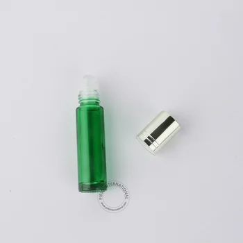Ücretsiz Kargo 10 ml / 10cc Mükemmel Cam Roll-on Parfüm Şişesi Yeşil Uçucu Yağ Şişeleri Kozmetik Ambalaj 50 adet / grup