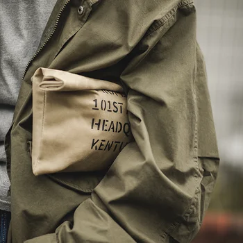 Erkek Vintage çanta askeri petrol balmumu tuval çanta Haki rahat baskı çanta zarf Retro kapasite çanta