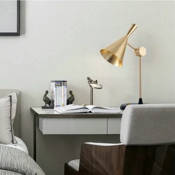 Modern hoparlör kapağı masa lambası post modern metal endüstriyel rüzgar oturma odası yatak odası çalışma ayarlanabilir masa lambası