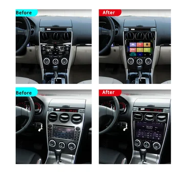 JUSTNAVI Android 10.0 Araba Radyo Çalar Mazda 6 2005-Için GPS DSP Carplay IPS OBD Multimedya Serero Oto 1280 * 720 P QLED Dokunmatik