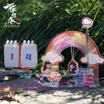 Anime Evcilleşmemiş Mo Dao Zu Shi Wei Wuxian Lan Wangji Akrilik masa takvimi Modeli Plaka Süsler Masaüstü Dekor Hediye Cosplay