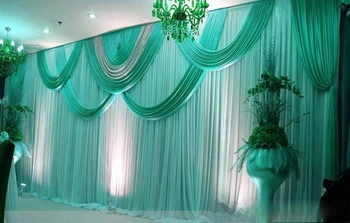 En beğenilen 3x6 m beyaz ve altın düğün backdrop perde swag düğün perdeler düğün sahne backdrop Ücretsiz Kargo