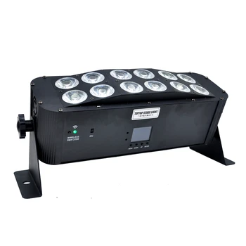 TIPTOP 12x18 W RGBWA UV 6İN1 kapalı pil Led duvar yıkayıcı ışık kablosuz bar ışığı 2.4 G siyah kapak LED ekran TP-WB1218