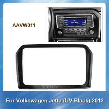 2DİN Araba Stereo DVD Radyo Fasya Volkswagen Jetta için UV Siyah 2013 Ses Çalar Paneli Adaptörü Çerçeve Dash Dağı Kurulum Kiti