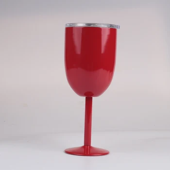 10 oz şarap bardakları 304 Paslanmaz Çelik Çift Duvar Vakum Bardak Yalıtımlı Bardak Kapaklı Kırmızı şarap bardağı Bardak 0