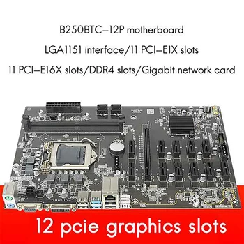 YENI-B250 BTC Madencilik Anakart İle 12 Adet 010 - X PCIE Yükseltici Kart + 1 Adet G3900 CPU + 2 Adet DDR4 RAM LGA1151 DDR4 DIMM 12 GPU