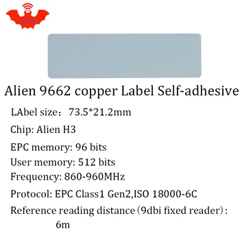RFID etiketi UHF etiket Alien 9662 EPCprintable bakır etiket 868 m 2000 adet ücretsiz kargo adhensive uzun mesafe pasif RFID etiketi 1