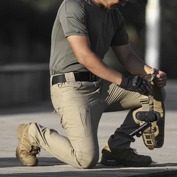 Yaz Kargo Pantolon Erkekler Ordu Askeri Taktik Pantolon Streetwear Jogger Yürüyüş Dağ Çok Cep Iş Pantolon 1