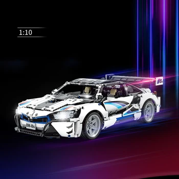 Teknik Süper Yarış Araba BM ı8S 1:10 Modeli Tuğla Set MOC Hızlı Hızlı Spor Araç Yapı Blok Oyuncaklar Çocuklar ıçin noel hediyesi 1