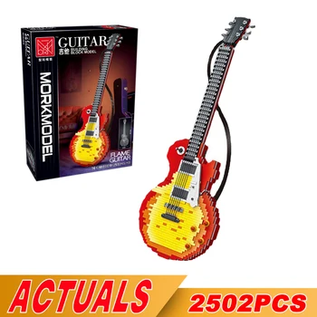 YENİ Fikirler Yaratıcı Enstrüman Modeli 21329 Dıy Gitar Yapı Taşları Tuğla Elektro Gitar Oyuncaklar Çocuklar Noel Hediyeleri 1