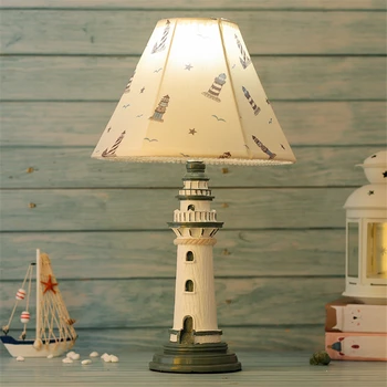 Akdeniz Deniz feneri masa Lambaları Nordic Mavi Çocuk odası çocuk Yatak Odası başucu lambası Çalışma giyim mağazası ev dekor ışık 1