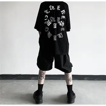 Hong Kong tarzı hip-hop gömlek severler streetwear 2022 yaz yeni mektup eğilim gevşek dip kısa kollu erkek kadın T-Shirt 1