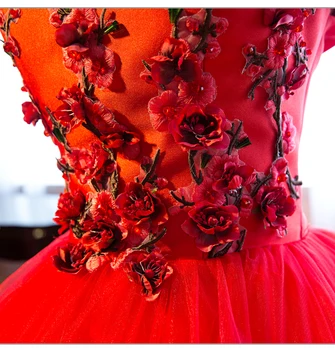 100 % gerçek lüks boncuk kırmızı slash yaka 3d çiçek elbisesi ortaçağ elbise Rönesans viktorya dönemi tarzı elbise / Marie Antoinette Belle Topu 2