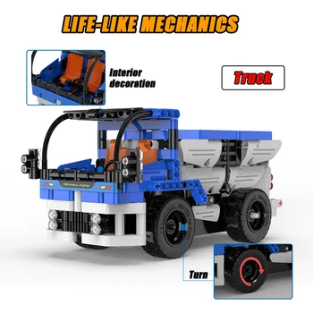 Şehir Mühendislik Teknik Uzaktan Kumanda Araba RC Çimento mikser kamyonu Yapı Taşları Inşaat Tuğla Oyuncak Çocuklar Için Hediye 2