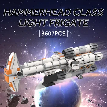 MOC Şehir Teknik Hammerhead Sınıf ışık Fırkateyn Yapı Taşları Yıldızlararası Savaş Gemisi Tuğla Oyuncaklar Çocuklar Için 2