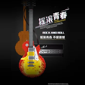YENİ Fikirler Yaratıcı Enstrüman Modeli 21329 Dıy Gitar Yapı Taşları Tuğla Elektro Gitar Oyuncaklar Çocuklar Noel Hediyeleri 2