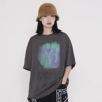 Hip Hop Harajuku Tees Gömlek Streetwear Yaratıcı Maskeleri Baskı Kısa Kollu Tişörtleri Punk Rock Gotik T-Shirt Casual Tops 2