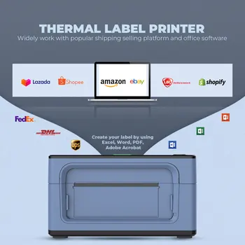 Termal Etiket 4x6 İnç Barkod Yazıcı Canva Etiket Makinesi Shopify eBay İçin Nakliye Etiket Baskı Makinesi 3