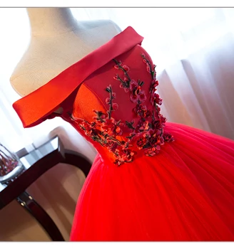 100 % gerçek lüks boncuk kırmızı slash yaka 3d çiçek elbisesi ortaçağ elbise Rönesans viktorya dönemi tarzı elbise / Marie Antoinette Belle Topu 3