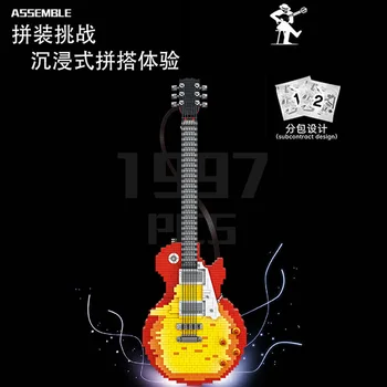 YENİ Fikirler Yaratıcı Enstrüman Modeli 21329 Dıy Gitar Yapı Taşları Tuğla Elektro Gitar Oyuncaklar Çocuklar Noel Hediyeleri 3