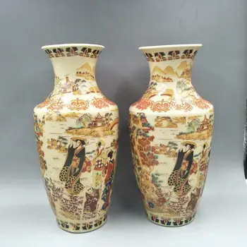 Çin Jingdezhen Porselen Vazo El-Boyalı Hizmetçi Büyük Vazo bir Çift 3