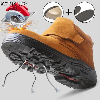 Erkekler iş güvenliği ayakkabıları Çelik Burunlu iş çizmeleri Erkek Anti-smashing Delinmeye dayanıklı İnşaat güvenlik Botları Yıkılmaz Ayakkabı 3
