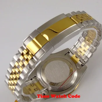 Altın Blıger 40mm Mavi GMT Otomatik erkek saati Beyaz Kadran Otomatik Tarih safir cam seramik çerçeve Jubilee 3804 hareketi 4