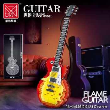YENİ Fikirler Yaratıcı Enstrüman Modeli 21329 Dıy Gitar Yapı Taşları Tuğla Elektro Gitar Oyuncaklar Çocuklar Noel Hediyeleri 4