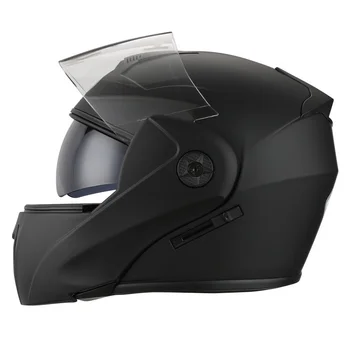 Ücretsiz Kargo NOKTA Yukarı Çevirmek Motosiklet Kask Çift Saçakları Yarış Modüler Çift Lens Tam Yüz Motokros Kaskları Kasko 5