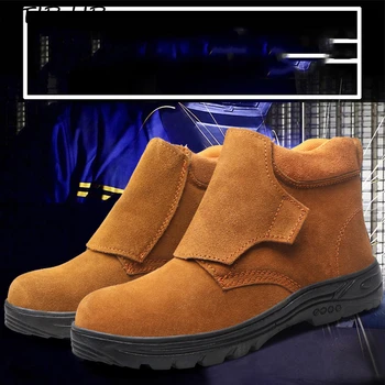 Erkekler iş güvenliği ayakkabıları Çelik Burunlu iş çizmeleri Erkek Anti-smashing Delinmeye dayanıklı İnşaat güvenlik Botları Yıkılmaz Ayakkabı 5
